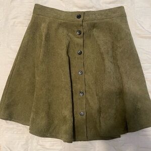 Olive Button-Front Corduroy Skirt 🔥
